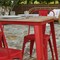 Merrick Lane Dryden Indoor/Outdoor Dining Table with Umbrella Hole, 30" x 60" All Weather Poly Resin Top and Steel Base